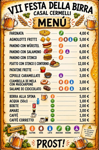 rid birra menu 2026